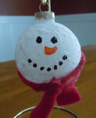 glitter snow snowman ornament Christmas craft